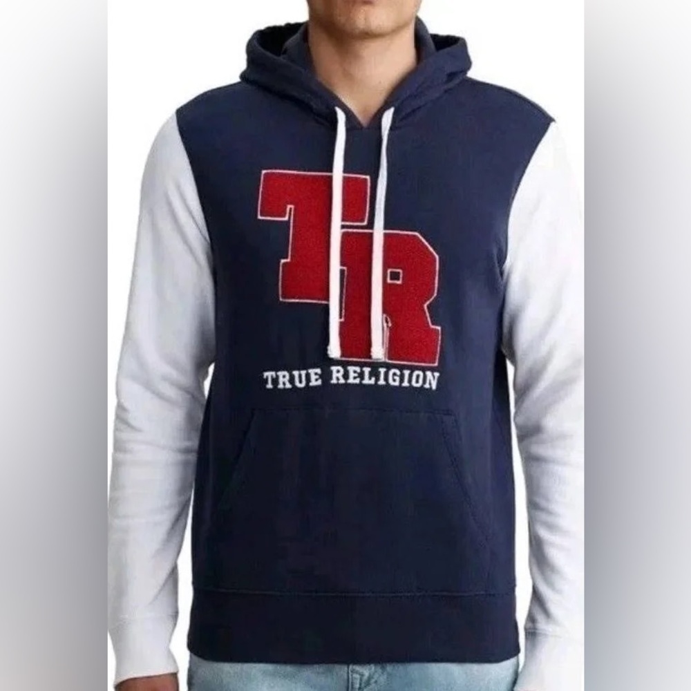 True Religion TR Chenille Varsity Hoodie 2XL NWT